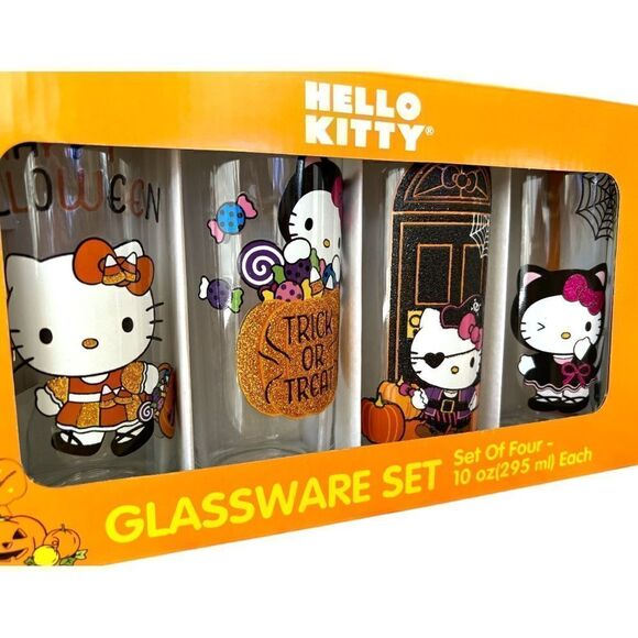 NEW! Sanrio Hello Kitty  Halloween 10oz Glassware Set - Picture 2 of 4